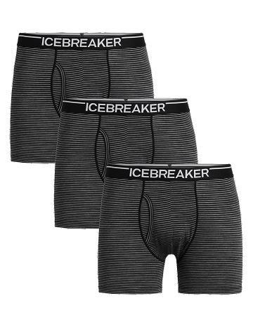Pánské Spodní Prádlo Icebreaker Merino Anatomica Boxers With Fly 3 Pack Šedé | CZ 1625EBCX